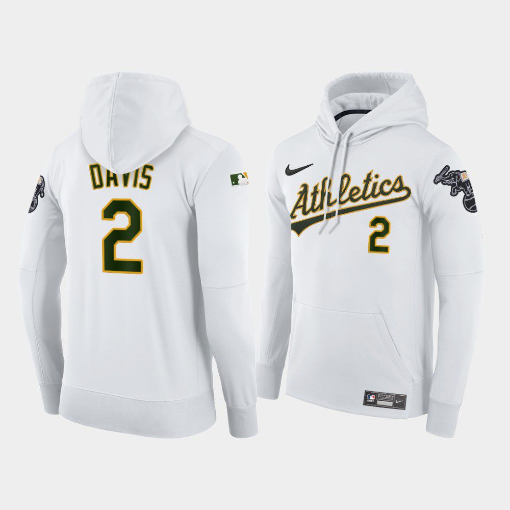 Men Oakland Athletics #2 Davis white home hoodie 2021 MLB Nike Jerseys